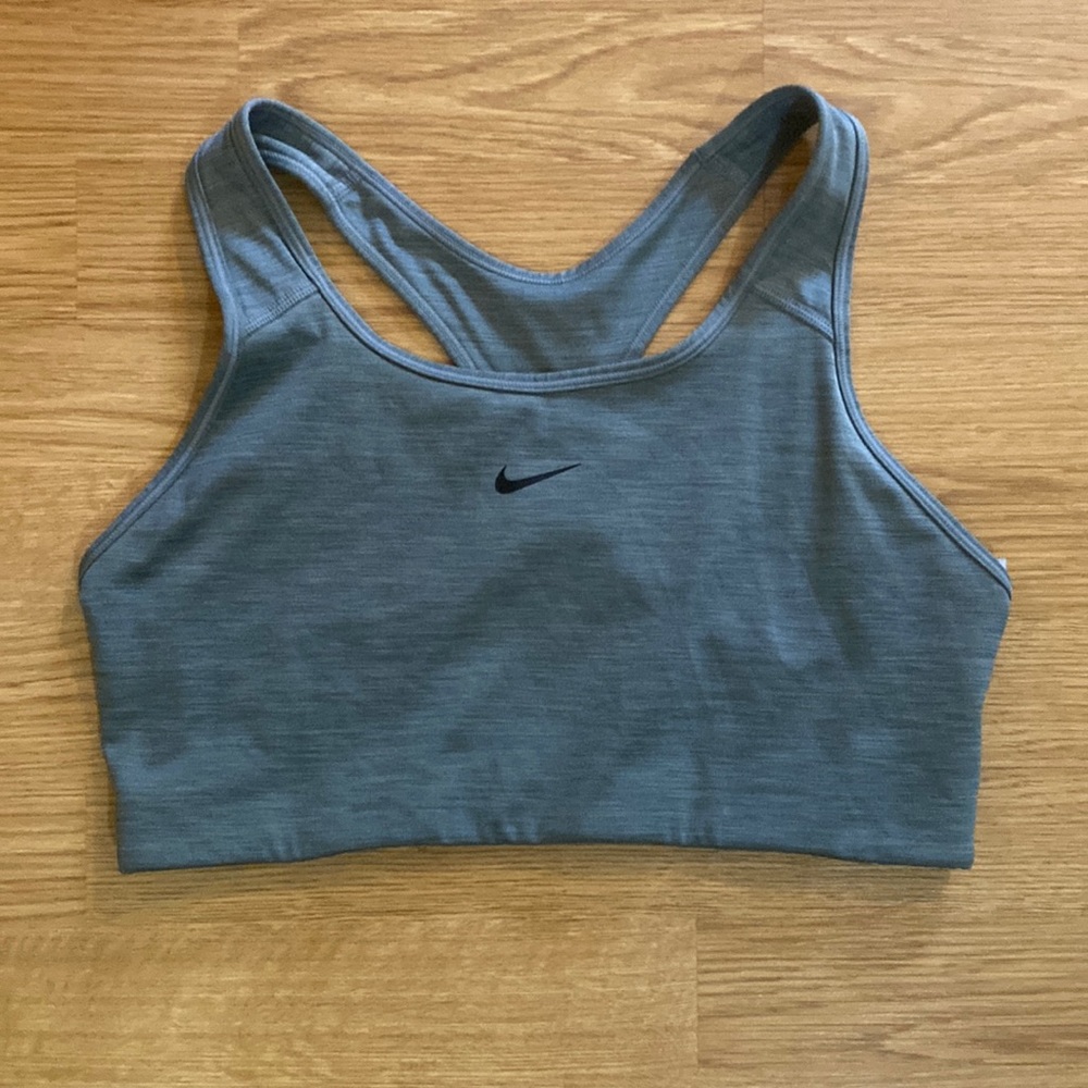 Nike unlined racerback sports bra -Grey with black Nike stripe-size XL